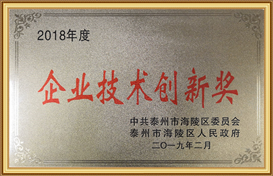2018年度企業(yè)技術(shù)創(chuàng  )新獎